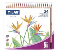 Milan Scatola Metallica Con 24 Matite Colorate Con Mina Spessa Ø 3.5 Mm