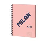 MILAN® Quaderno a spirale, carta a quadretti, 80 fogli A4, serie 1918, rosa