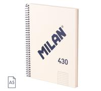 Milan Series 1918 Spiral Notebook A5 Formato 5x5mm - 80 foglie di 95 GR/M2 - Microperforado, 2 trapani - Beige