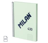 MILAN® Quaderno A5 con copertina rigida, griglia 5 x 5 mm, 80 fogli da 95 g/m², collezione 430, verde