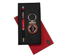 MILAN Set Penna E Portachiavi Logo con Scatola Ufficiale A.C