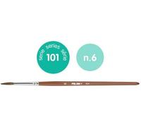 MILAN Spazzola rotonda per la scuola, setole naturali di capra + sintetico, legno, nº 6