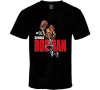 MILAN SPRING Linz Men's Dennis Rodman Retro Caricature T Shirt Black S