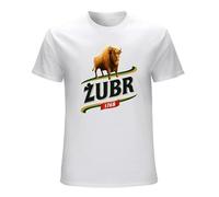 MILAN SPRING Zubr Biala T-Shirtpolska Polski Browar Piwo Alkohol Mens T Shirt Koszulki Meskie White M