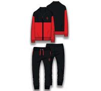 Milan, Tuta da Casa Homewear in Felpa Garzata, Pigiama Homewear per Bambini e Ragazzi, con Logo del Milan Lato Cuore, Nero, 16 Anni