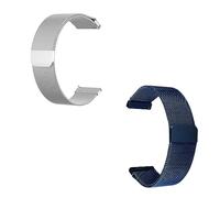milanese Cinturino per Orologio Milanese 2 Pezzi, 10MM-22MM Cinturini per Orologio dal Design con Chiusura Magnetica per Orologi Convenzionali O Smartwatch (Color : Silver+Blue, Size : 20MM)