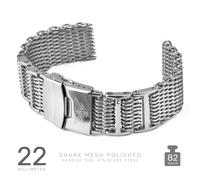 Milanese Orologio Bracciale Shark Maglia Cinturino Lucido Acciaio 316L 4x H-Link