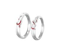 MILANG Anello Coppia Regolabile in Argento Puro con Filo Rosso, Fedi Nuziali e Anelli di Promessa, Regalo di San Valentino per Donna e Uomo