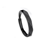 MILANG Coppia di anelli geometrici in argento Sterling 925, con design a rombo per lavoro e uso quotidiano, Argento, Zirconia cubica