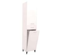 milani home - armadio colonna bianco 45 x 40 x 190 cm con portabiancheria, per camera, bagno e lavanderia