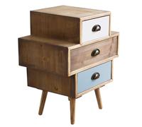 milani home - cassettiera 3 cassetti multicolor 50 x 35 x 50 cm, legno