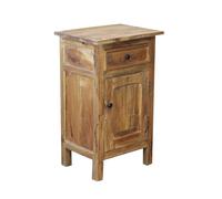 milani home - comodino armadietto in mogano massiccio 43 x 33 x 70 cm