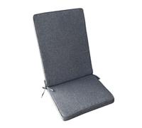 milani home - cuscino medio seduta e schienale, Sanaty, sfoderabile con lacci, poliestere, grigio scuro, 90 x 40 x 4 cm