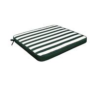 milani home - cuscino seduta per sedia da giardino, Serius, a righe, sfoderabile con lacci, poliestere, verde bianco, 40 x 40 x 4 cm