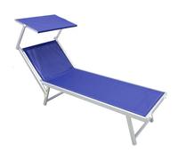 Milani Home - Hugo - Lettino Mare Prendisole Pieghevole In Alluminio Con Tettuccio