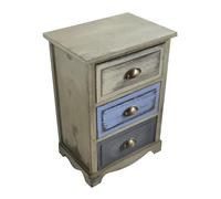 milani home - Mobiletto in Legno con 3 cassetti cm 40 l x 29 p x 57 HDI coloreGrigio Chiaro