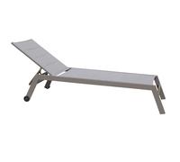 milani home - lettino prendisole, alluminio e textilene, impilabile imbottito idrorepellente, taupe, linea Dexter