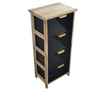 Milani Home - Mobiletto in legno con 4 cassetti cm 34 l x 25 p x 77 hdi coloreNero