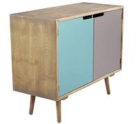 milani home Mobiletto 2 Ante Colorate Stile Industriale Cm 80x35,5x66,8 H per Interno Camera Cameretta Salotto Ingresso Cucina