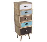 milani home Mobiletto 5 Cassetti 40x36,5x99 per Interno Camera Cameretta Salotto Ingresso Cucina