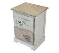 milani home - Mobiletto in legno con 2 cassetti cm 29 l x 25 p x 40 h - Grigio chiaro