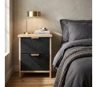 milani home - Mobiletto in legno con 2 cassetti cm 34 l x 25 p x 43,5 hdi coloreNero