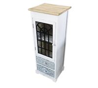 milani home - Mobiletto in legno con 2 cassetti e 1 anta cm 32 l x 29 p x 88 h - Bianco