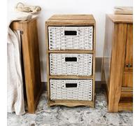 milani home - Mobiletto in legno con 3 cassetti cm 35 l x 30 p x 62 h