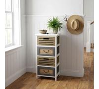 milani home - Mobiletto in legno con 4 cassetti cm 35 l x 28 p x 73 hdi coloreMarrone chiaro