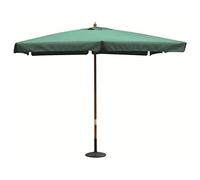 milani home - Ombrellone Da Giardino 3x3 Palo Centrale In Legno Per Esterno Telo Verde Scuro Ristorante Gelateria Bar Hotel Albergo