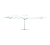milani home - Ombrellone Doppio Telo Con Palo Laterale A Braccio Decentrato Per Giardino Esterno Ristorante Piscina Bar Hotel Colore Bianco