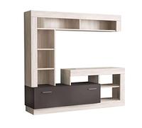 milani home - parete attrezzata porta tv soggiorno moderna di design 170x42x170 h
