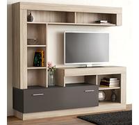 milani home - parete attrezzata porta tv soggiorno moderna di design 170x42x170 h