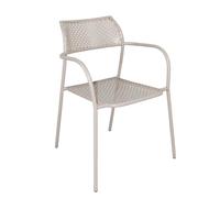 milani home - poltrona da giardino, Aviim, impilabile, in acciaio, tortora