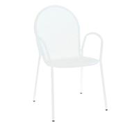 milani home - poltrona da giardino, Maris, impilabile, in acciaio, bianco