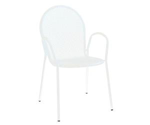 milani home - poltrona da giardino, Maris, impilabile, in acciaio, bianco