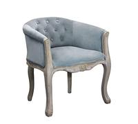 Milani Home - Poltrona Vintage in Velluto, Design Moderno, Bracciolo, Grigio, 61 x 71 x 61 cm, Pranzo, Sala da Pranzo