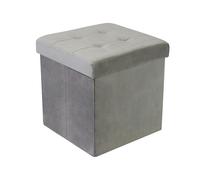 milani home - pouf quadrato in velluto di design moderno, cm 38 x 38 x 38 h - Tortora
