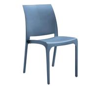 milani home - sedia da giardino in polipropilene, blu, impilabile, per terrazzo e bar, bianco
