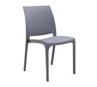 milani home - sedia da giardino in polipropilene, grigio chiaro, senza braccioli, per terrazzo, cucina, ufficio e bar