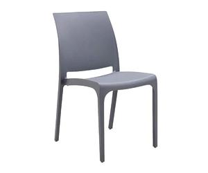 milani home - sedia da giardino in polipropilene, grigio chiaro, senza braccioli, per terrazzo, cucina, ufficio e bar