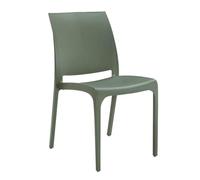 milani home - sedia da giardino in polipropilene, verde, impilabile, per terrazzo, cucina, bar e ristorante
