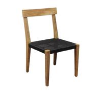 milani home - sedia da giardino in teak e corda, senza braccioli, per terrazzo veranda e outdoor