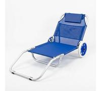 milani home - spiaggina mare pieghevole, acciaio e textilene, alta pieghevole, blu