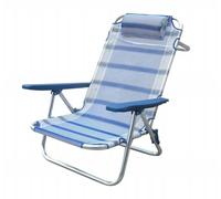 milani home - spiaggina mare pieghevole, alluminio e textilene, con braccioli, blu
