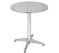 milani home - tavolo bar rotondo a colonna, Darcus, 2 posti, alluminio, grigio, 70 x 70 cm