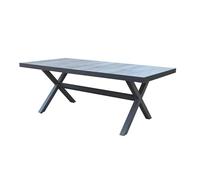 milani home - tavolo da giardino, alluminio e gres e ceramica, piano in gres, 8 posti, antracite, piano 200 x 100 cm