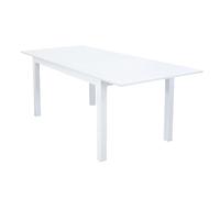 milani home - tavolo da giardino allungabile, alluminio, 8 posti, bianco, piano 150/210 x 100 cm