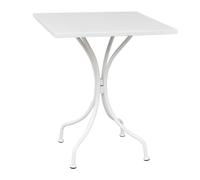 milani home - tavolo da giardino, Romanus, 60 x 60 cm, in acciaio, bianco