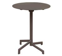 milani home - tavolo da giardino rotondo, Opera, diametro 60 cm, in acciaio, taupe